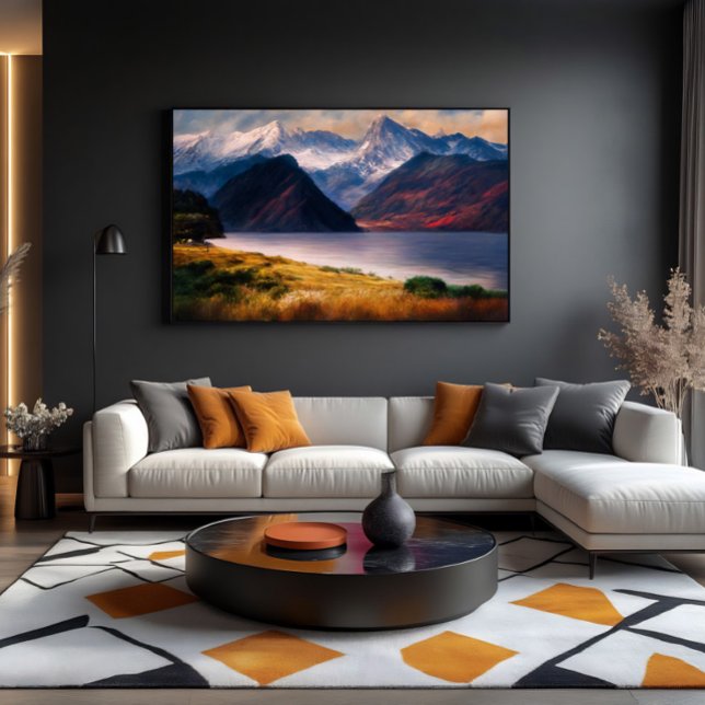 Toile Lac alpin au coucher du soleil (Créateur téléchargé)