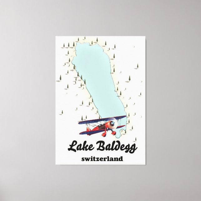Toile lac Baldegg suisse carte (Recto)