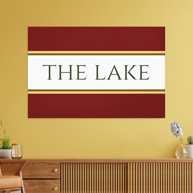 Toile LAC Bold Rouge Blanc Orange Brown rayures (Insitu(Salon))