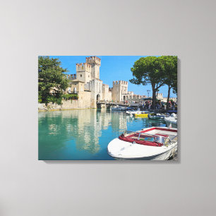 Toile Lac de Garde Sirmione Vue sur le château