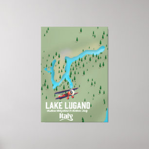 Toile Lac de Lugano Italie - poster de voyage Suisse