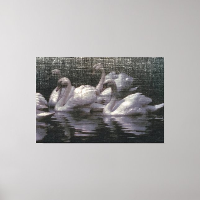 Toile Lac des cygnes au clair de lune (Recto)