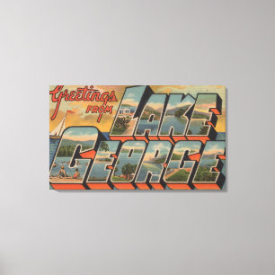 Toile Lac George, New York - grandes scènes de lettre