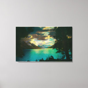 Toile Lac Kenai, Alaska avec le rassemblement de tempête