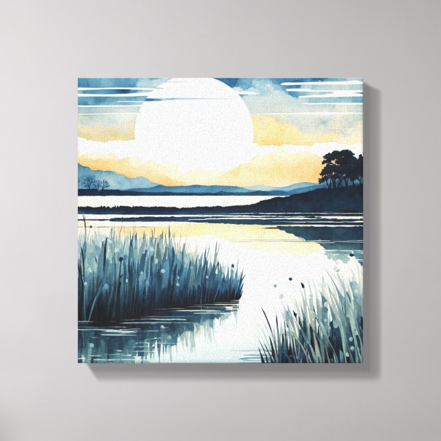 Toile Lac Lune tranquille (Recto)