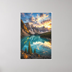 Toile Lac Moraine Cinématique Canada Paysage Montagneux