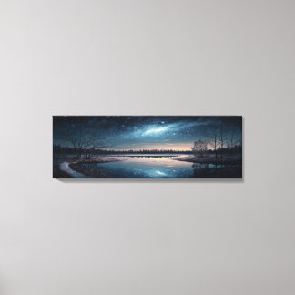 Toile Lac Night Starry Sky Paysage