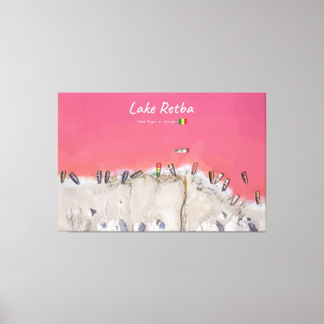 Toile Lac Retba, Sénégal - Bateaux du lac rose (Recto)