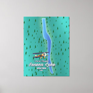 Toile Lac Seneca, carte du lac de NYC