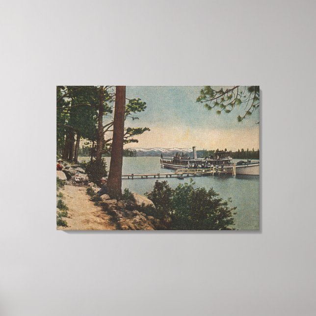 Toile Lac Tahoe, CA - Emerald Bay Vue avec vapeur (Recto)