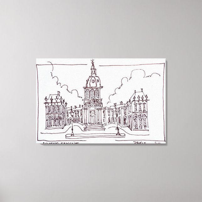 Toile L'Académie française | Seine River, Paris (Recto)