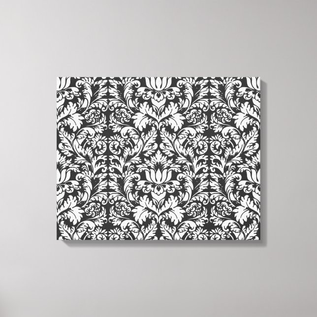 Toile Lace noir blanc Damas Brocade (Recto)