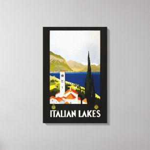 Toile Lacs italiens Voyage vintage Italie