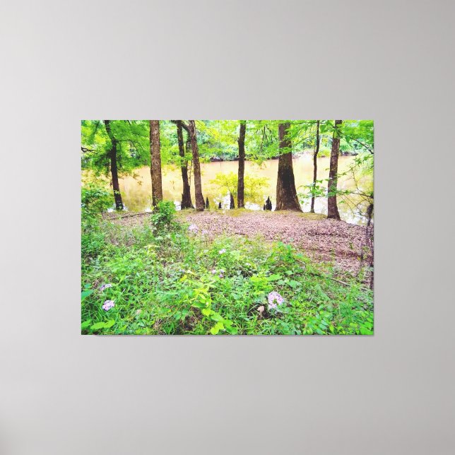 Toile Lacs tranquilles avec fleurs sauvages (Recto)