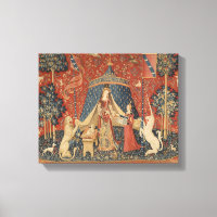 Lady Et La Licorne Moyen Age Tapisserie Vintage