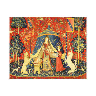 Toile Lady et l'art de la Tapisserie médiévale Unicorn