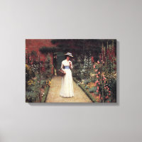 Lady in a Garden Painting par Leighton