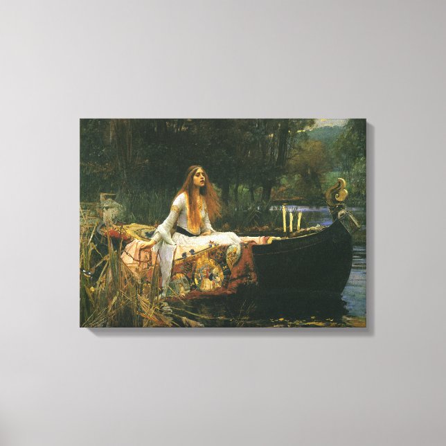 Toile Lady Shalott On Boat par John William Waterhouse (Recto)