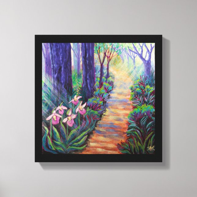 Toile Lady Slippers on the Path (Recto)