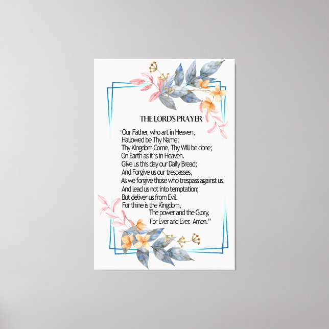 Toile L'affiche de prière du Seigneur (Recto)