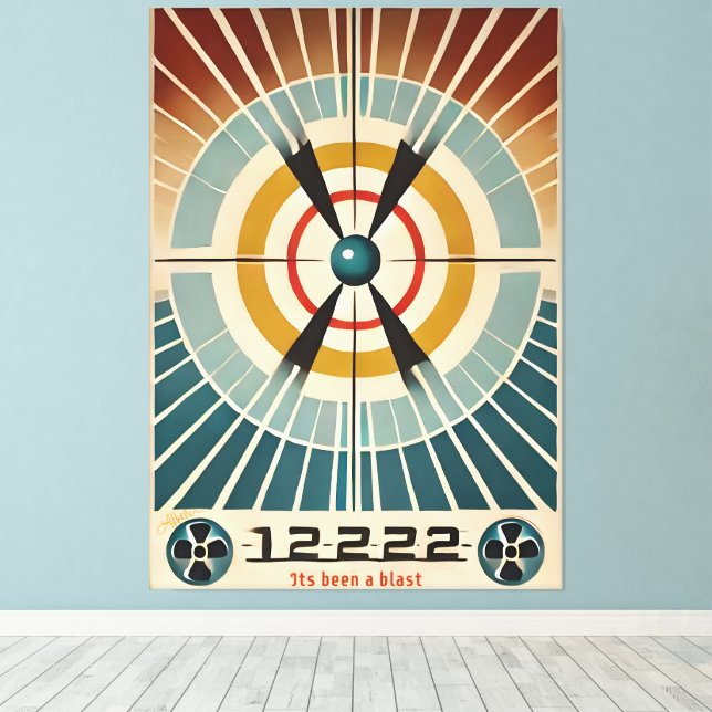 Toile L'Âge Atomique Du Milieu Du Siècle Est Une Explosi (Insitu (Plancher de Bois))