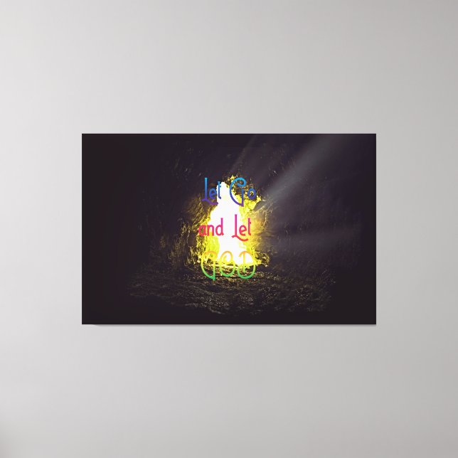 Toile Laissez Aller et laissez Dieu Inspirer Citation (Recto)