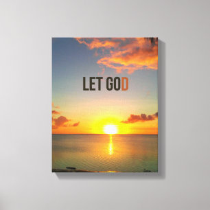 Toile Laissons Dieu Sunset Canvas