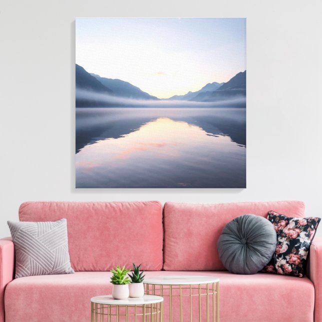 Toile Lake and Mountain Scenic Landscape Wall Art  (Insitu(Salon))