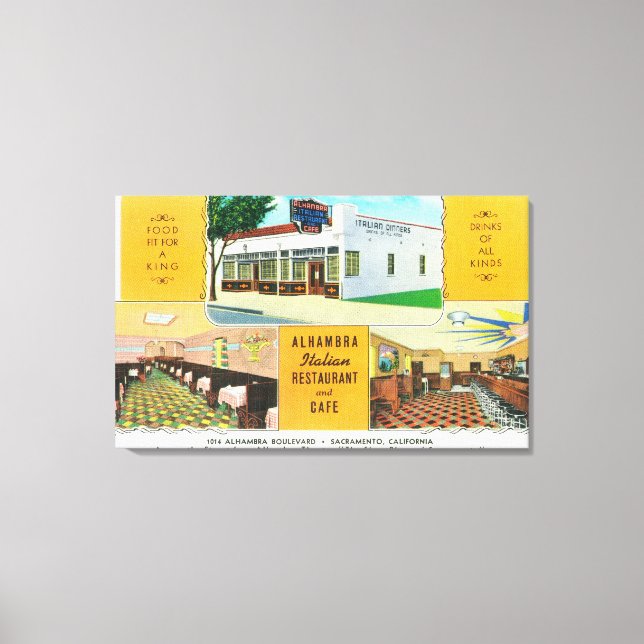 Toile L'Alhambra Restaurant Italien & � Caf (Recto)