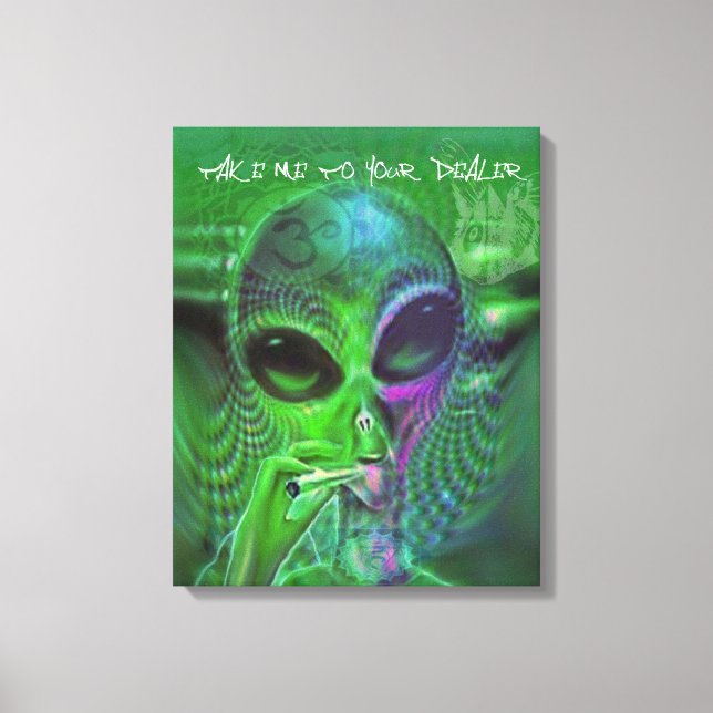 TOILE L'ALIEN GRAFFITI PEUT M'EMMENER À VOTRE RETRO DE V (Recto)