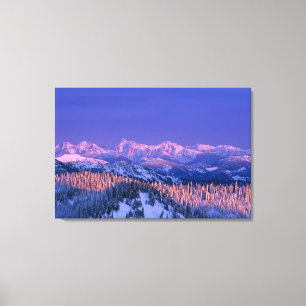 Toile L'alpenglow frappe les sommets du Glacier