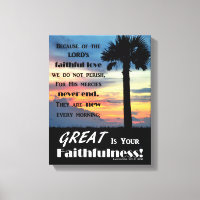 Lamentations 3:22-23 Sunset Photo Canvas
