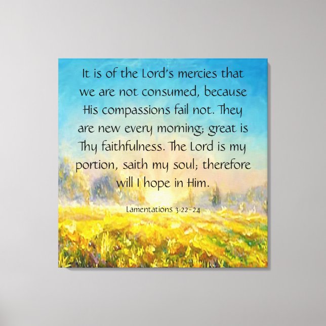 Toile Lamentations 3:22-24 (Recto)