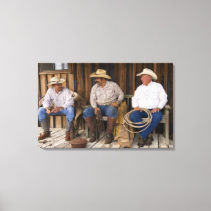 Toile L'Amérique du Nord, Etats-Unis. Cowboys détendan