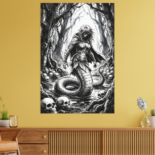 Toile Lamia la Reine Serpent des Crânes
