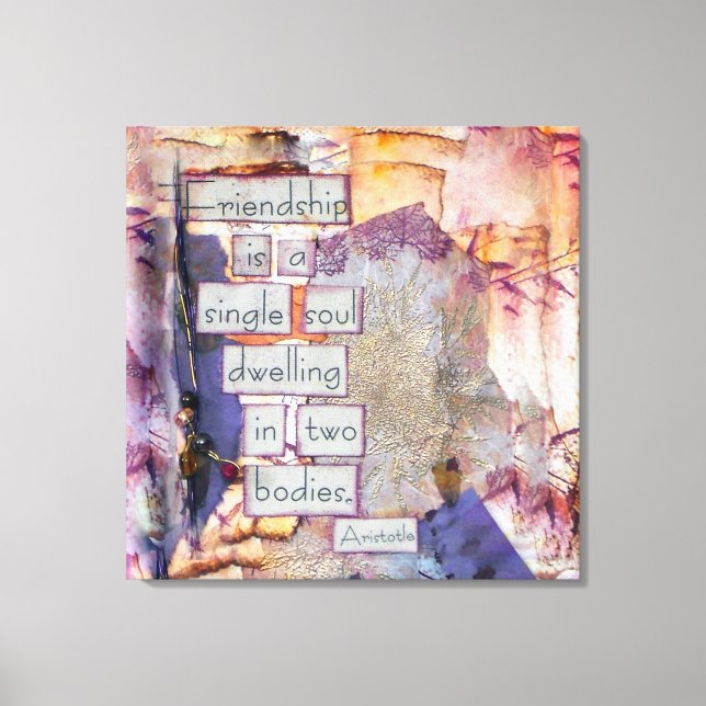 Toile L'amitié est une âme unique Art (Recto)