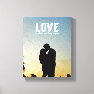 Toile L'amour est là où notre histoire commence Couple P
