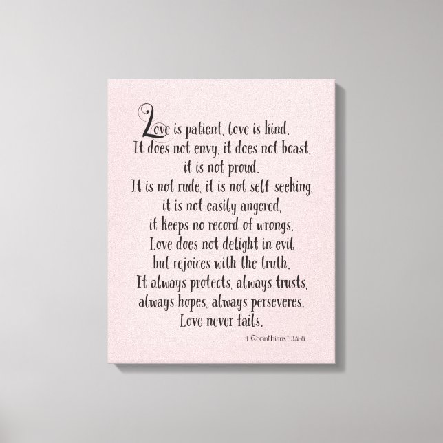 Toile L'amour est patient (Recto)
