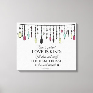 Toile L'amour est Patient & Genre Boho Style Canvas Impr