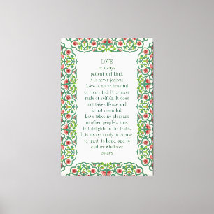 Toile L'amour est toujours patient et gentil. Ce n'est j