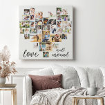 Toile L'amour est tout autour Forme cardiaque 36 Photo C<br><div class="desc">Créez votre propre collection de photos en forme de coeur avec 36 de vos photos de famille et selfies préférés. Le collage photo comprend une variété de paysages, de portraits et de formes carrés pour vous donner plein d'options lors de la pose de votre propre photo. Le design est complet...</div>