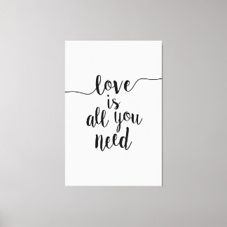 Toile L'Amour Est Tout Ce Dont Vous Avez Besoin À Grande