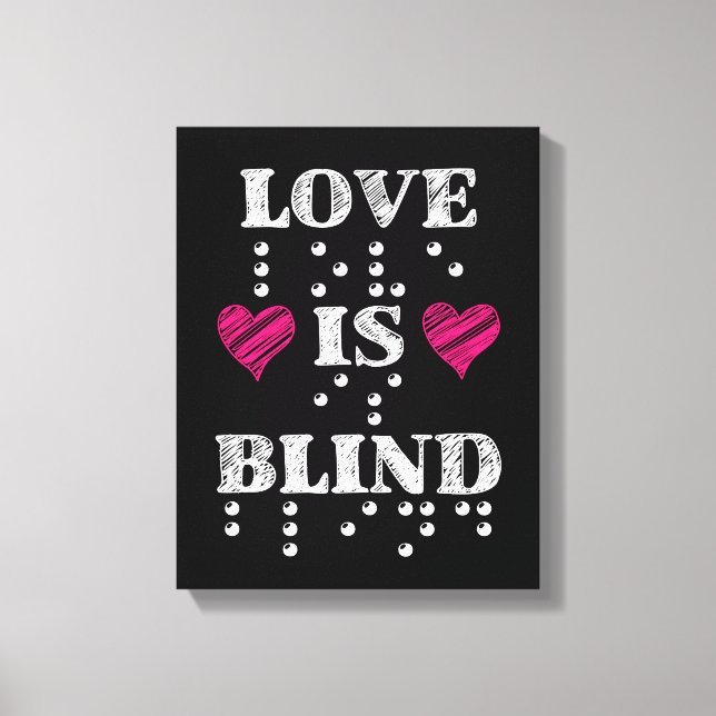 Toile L'amour est un coeur braille aveugle (Recto)