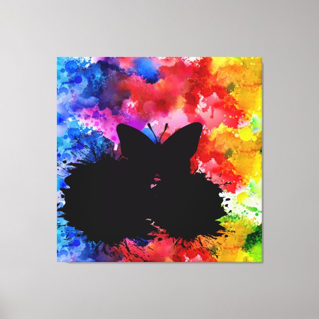 Toile L'amour et l'humanité ne périront pas l'art modern (Recto)