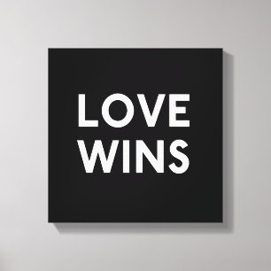 Toile L'amour gagne la copie de B&W enveloppée par toil