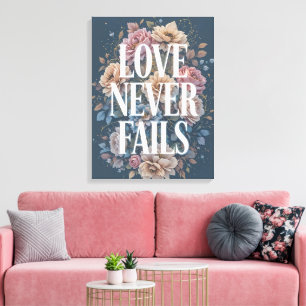 Toile L'amour ne manque jamais Art floral inspirant