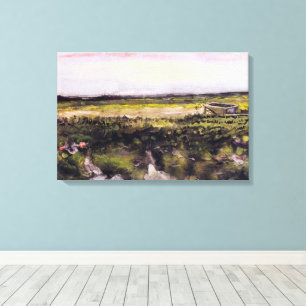 Toile Lande avec une brouette par Vincent van Gogh