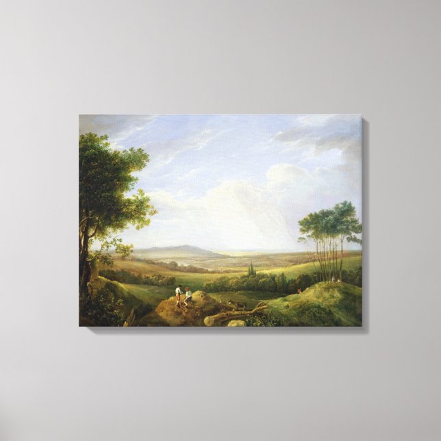 Toile Landscape with Figures (oil on panel) (Recto)