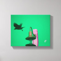 Langley Crow Light Post Aqua Rose Art