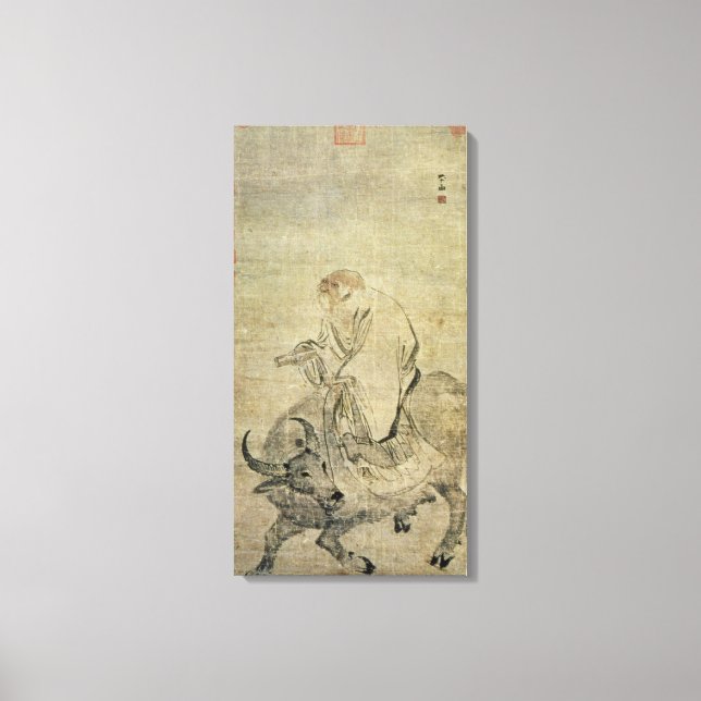 Toile Lao-tzu chevauchant son boeuf, chinois, dynastie M (Recto)